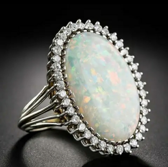 New Silver Fire Opal Ring - Picture 4 of 6